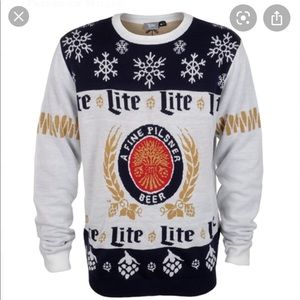 Official Licensed Miller Lite Ugly Sweater Sz L